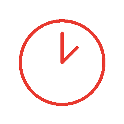 45 clock time outline