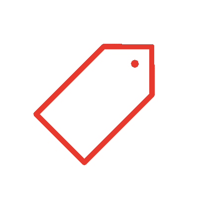 99 price tag empty outline